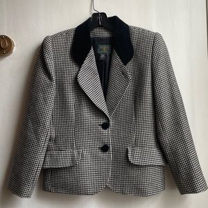 Charter Club herringbone blazer with velvet collar